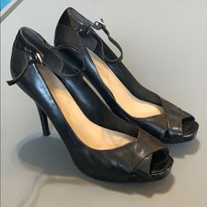 Nine West Peep Toe Ankle Strap Platform Heels